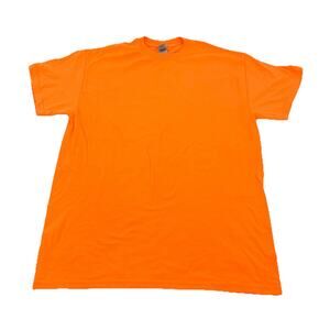 Gildan Dry Blend Short Sleeve Neon Orange T-Shirt Medium Womens Solid Safety